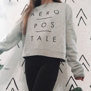 Heather Gray AEROPOSTALE cropped crewneck!